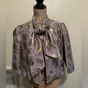 Juicy Couture Cropped Metallic Linen Jacket